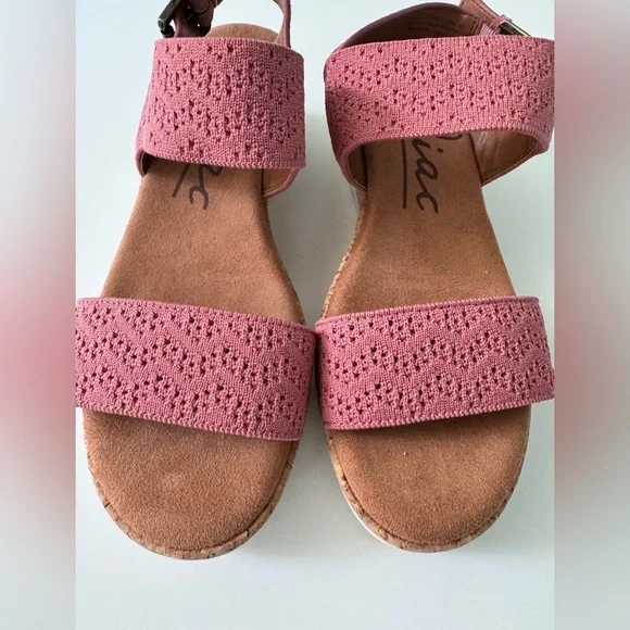 Zodiac Oceana Wedge Sandals with Leather and Fabric Woven Straps - Picture 5 of 7